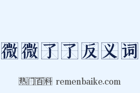 微微了了反义词是什么意思的图片